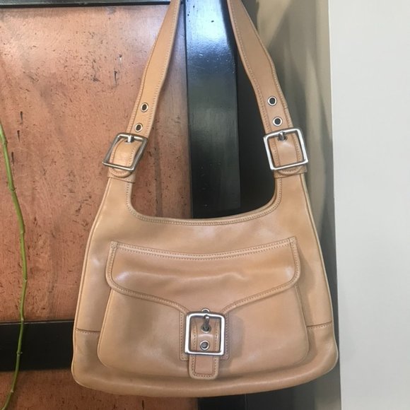 COACH Legacy Camel Slim HOBO SADDLE BAG 9340